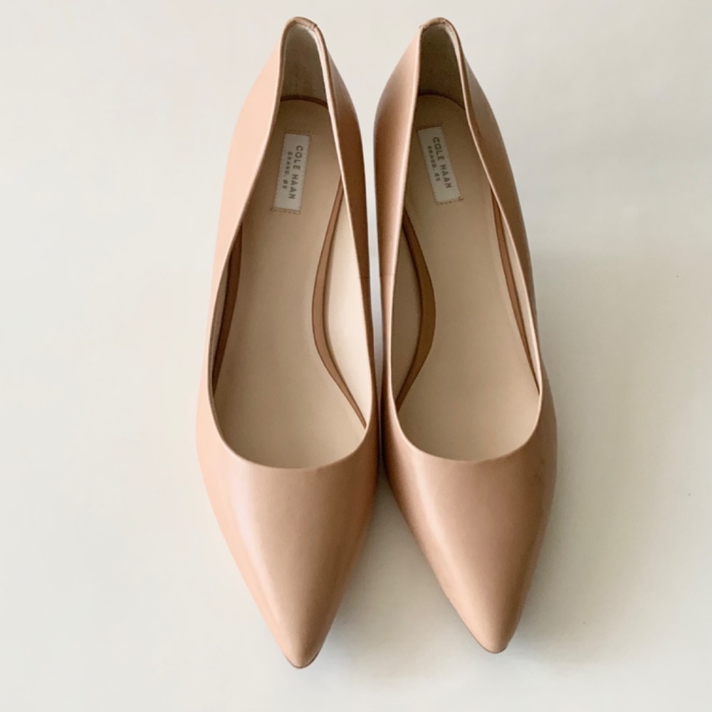 Cole Haan Vesta Nude Leather Pumps Heels Beige Dress Shoes 8.5 - Picture 14 of 15